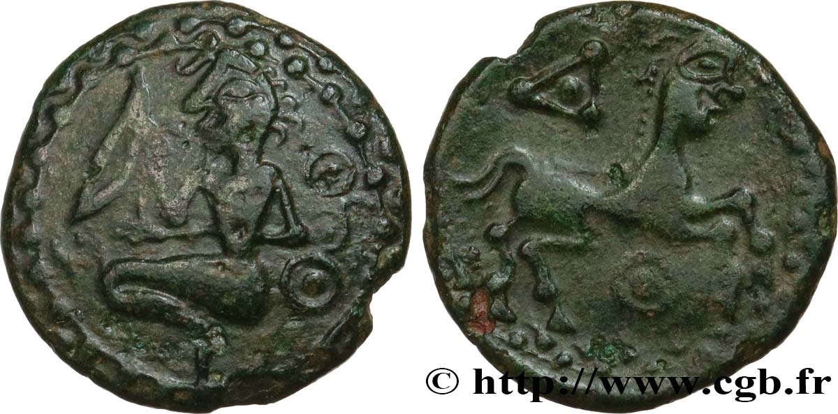 GALLIA - BELGICA - BELLOVACI (Región de Beauvais) Bronze à l’archer agenouillé et au petit cheval MBC+