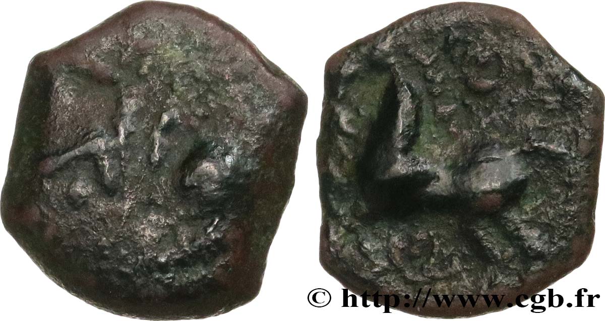 GALLIA BELGICA - REMI (Area of Reims) Bronze au cheval et aux annelets VF