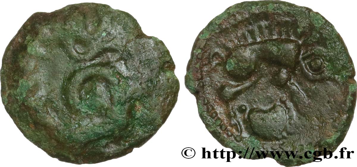 GALLIA - CALETI (Región de Pays de Caux) Bronze au monstre enroulé BC/MBC