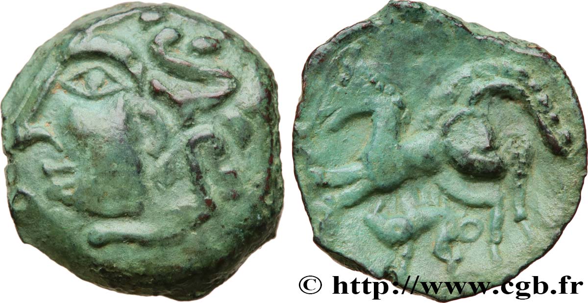 GALLIA - AULERCI EBUROVICES (Area of Évreux) Bronze au cheval et au sanglier AU