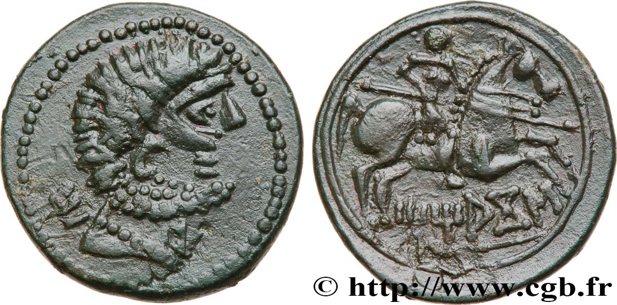 HISPANIA - TITIACOS (Provincia de Guadalajara) Unité de bronze au cavalier ou as EBC