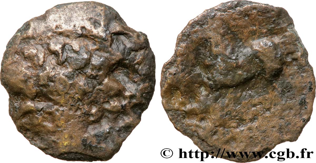 GALLIA - ARVERNI (Regione di Clermont-Ferrand) Bronze ADCANAVNOS q.MB