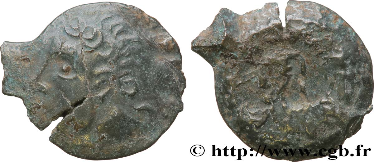 GALLIA - ARVERNI (Región de Clermont-Ferrand) Bronze IIPOS à l’échassier BC+/BC