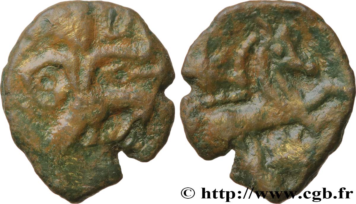 GALLIA BELGICA - BELLOVACI (Area of Beauvais) Bronze au personnage courant VF