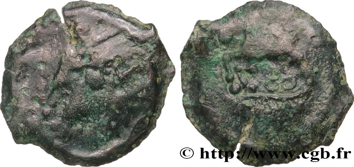 GALLIA - BITURIGES CUBI (Región de Bourges) Bronze au cheval et aux trois annelets BC