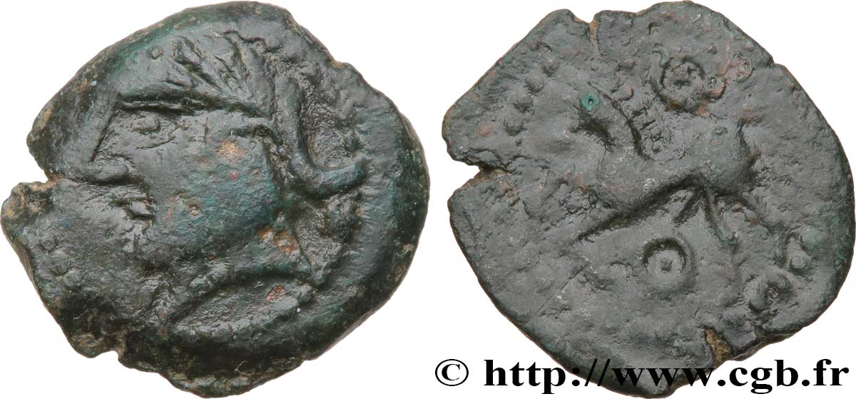 BITURIGES CUBES / CENTRE-OUEST, INCERTAINES Bronze VOC au cheval et à l’annelet pointé TTB