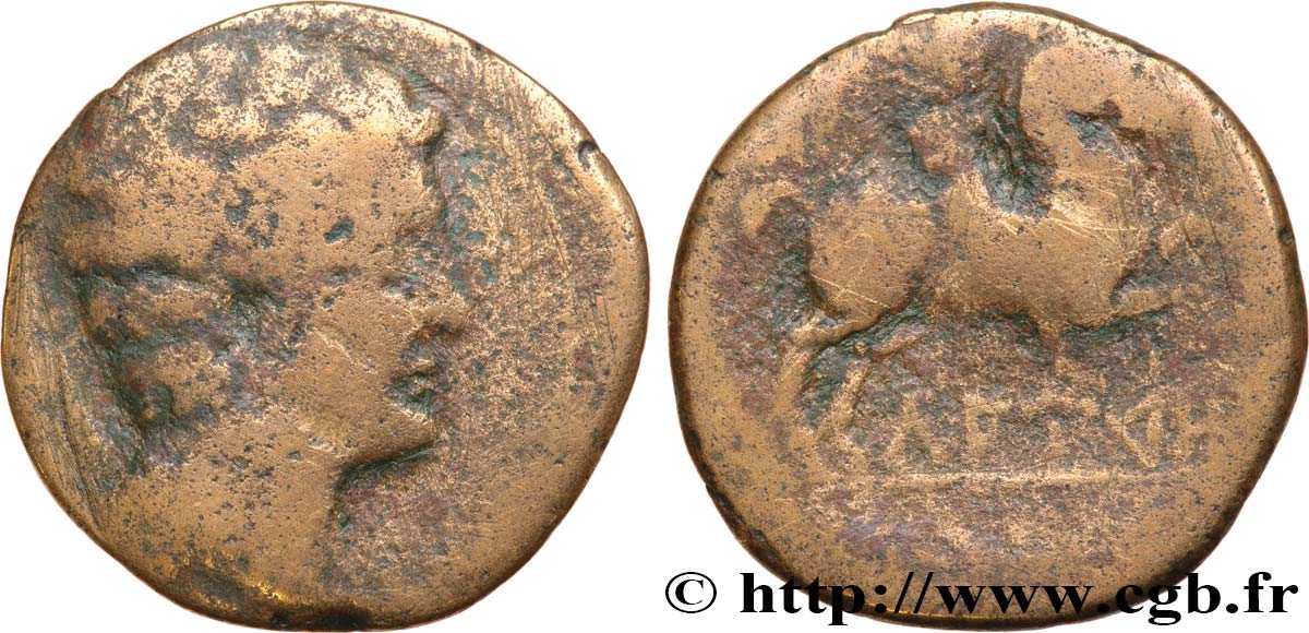 HISPANIA - LAYETANOS - LAURO Unité de bronze au cavalier ou as BC