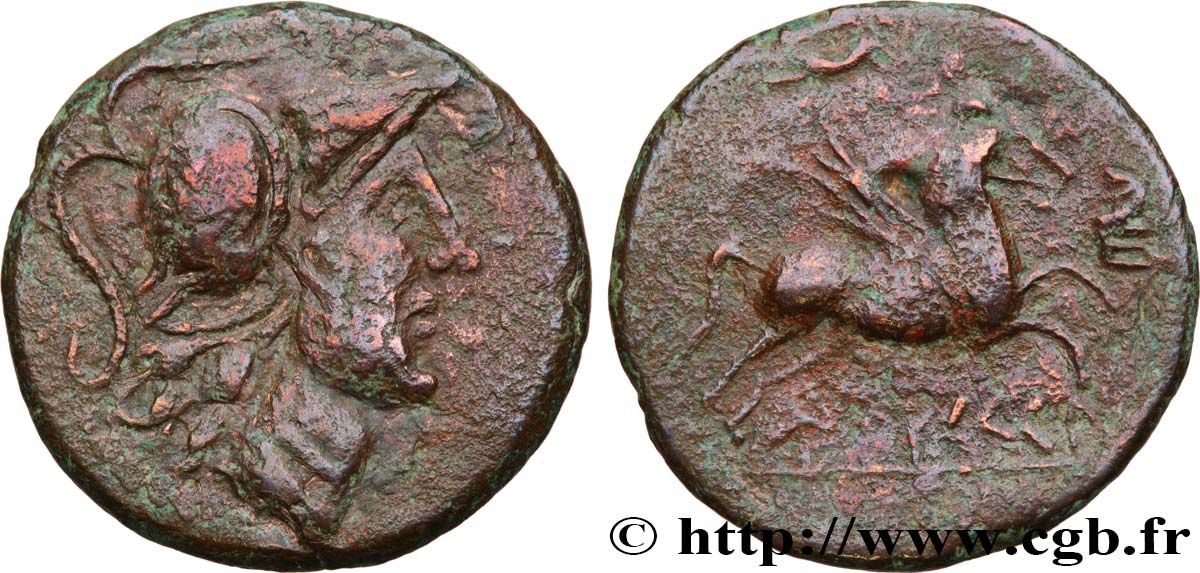 HISPANIA -INDIGETES - EMPORIA / UNTIKESKEN (Provincia de Gerona - Ampurias) Unité de bronze ou as BC+