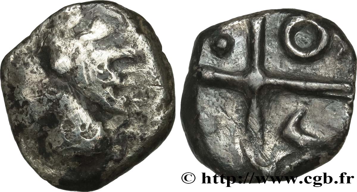 GALLIA - SOUTH-WESTERN GAUL - TOLOSATES (Area of Vieille-Toulouse) Drachme “à la tête négroïde”, S. 91 VF