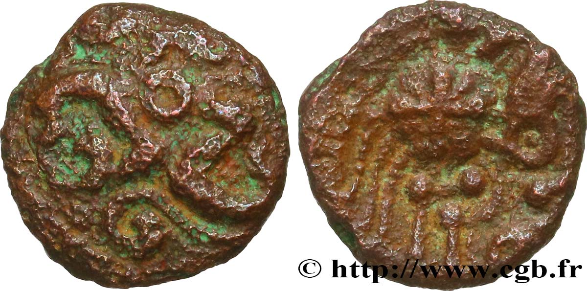 GALLIA BELGICA - AMBIANI (Area of Amiens) Bronze “au triskèle et au canard” XF