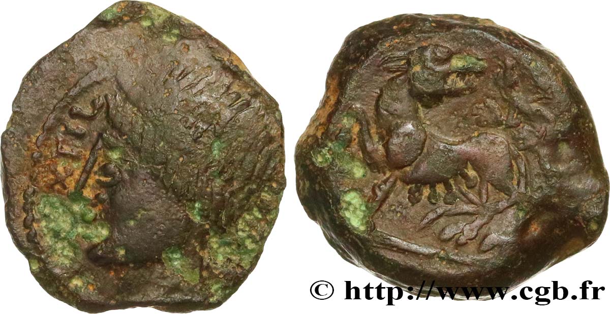 GALLIA - CARNUTES (Regione della Beauce) Bronze PIXTILOS classe II à la louve et au lézard q.BB/BB