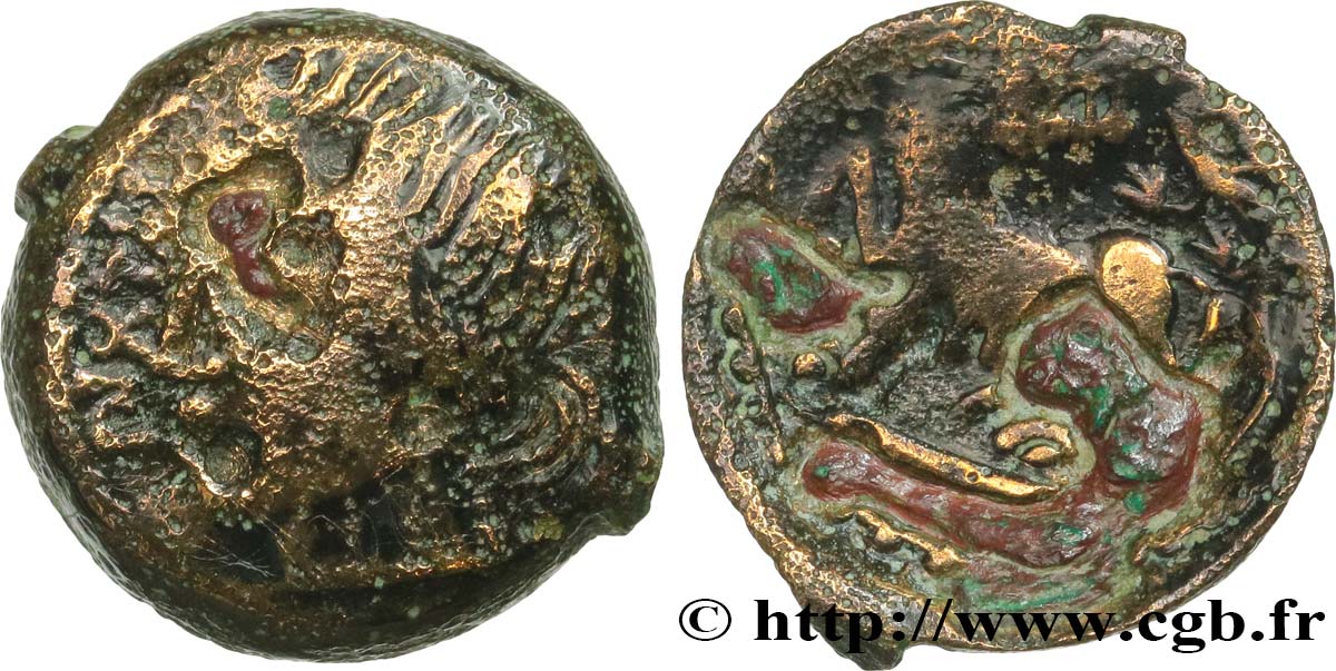 GALLIA - CARNUTES (Regione della Beauce) Bronze PIXTILOS classe II à la louve et au lézard MB