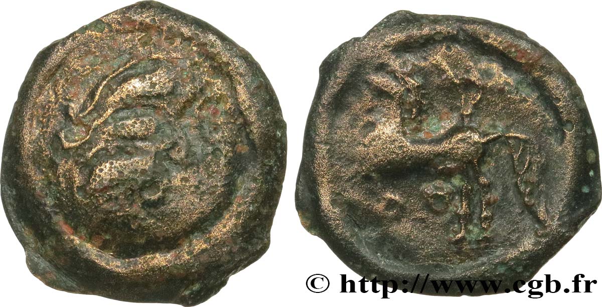 BITURIGES CUBES (Région de Bourges) Bronze au cheval et aux trois annelets TB