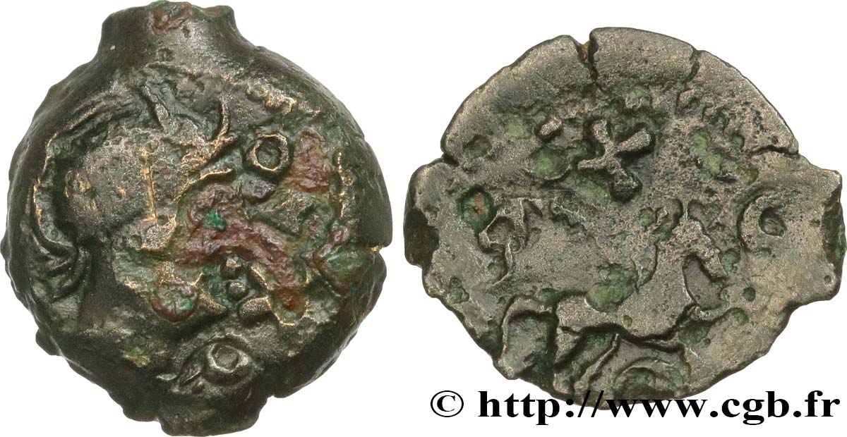 GALLIA - BELGICA - REGIONE DI PARIGGI Bronze à la tête casquée et au cheval q.BB