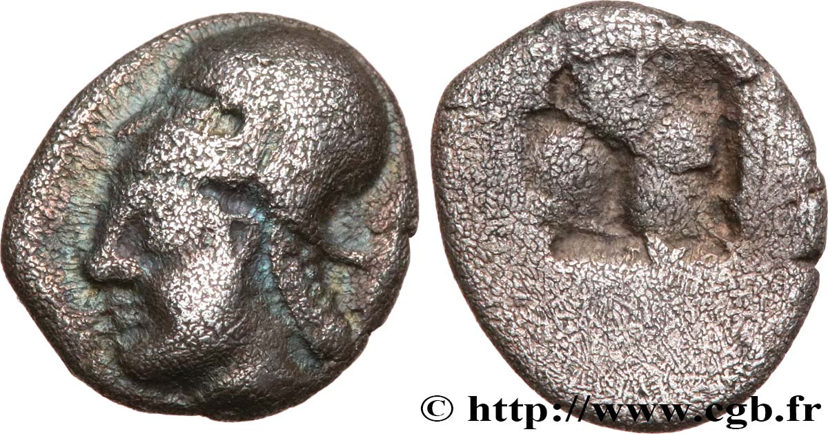 MASSALIA - MARSEILLES Litra du type du trésor d Auriol à la tête d Athéna coiffée du casque corinthien VF