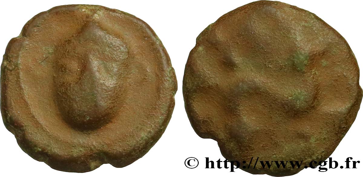 GALLIEN - BELGICA - AMBIANI (Region die Amiens) Bronze à la tête de face fSS