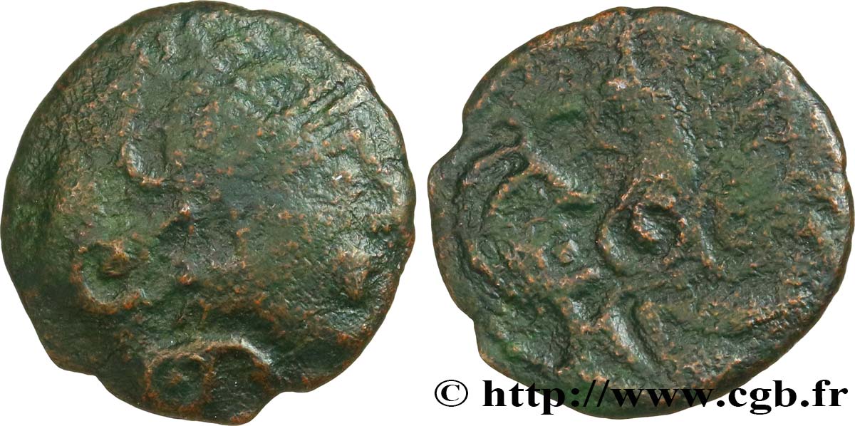GALLIA - BELGICA - BELLOVACI (Regione di Beauvais) Bronze au coq et au nageur - DT. 515 MB