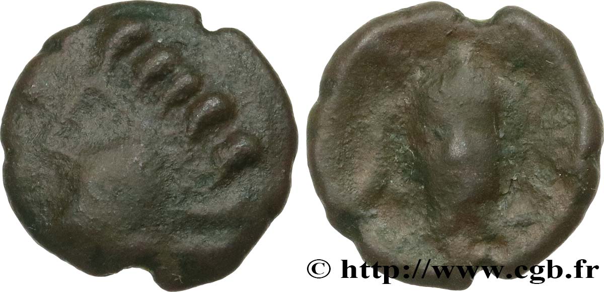 AMBIANI (Area of Amiens) Bronze à la tête de face, BN. 8405 VF/VF