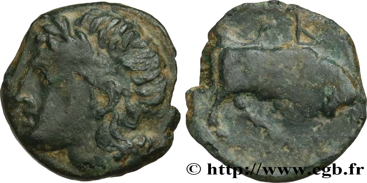 MASSALIA - MARSEILLE Bronze au taureau passant (hémiobole) TTB