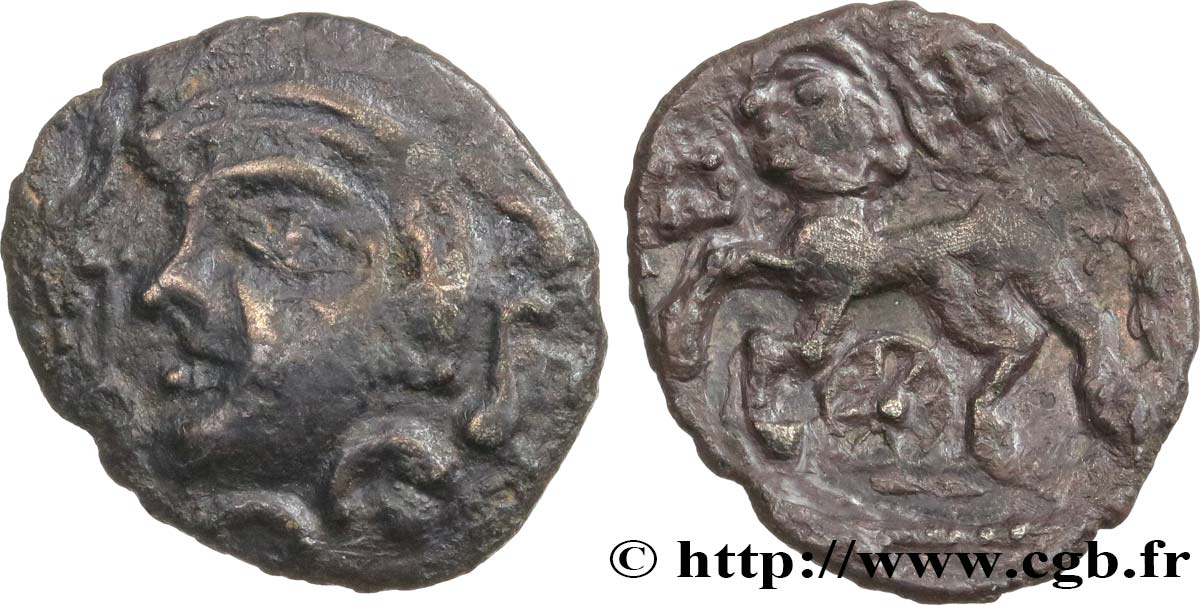 PARISII, Unspecified (Area of Paris) Drachme au cheval androcéphale, LT. 7858 XF