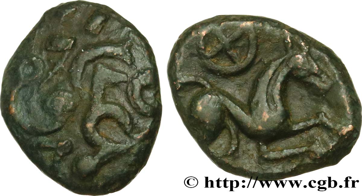 VIROMANDUI (Area of Vermandois) Bronze, imitation du statère d or à l epsilon BB