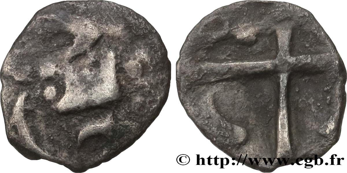 GALLIA - SUDOESTE DE LA GALLIA - VOLCÆ TECTOSAGES (Región de Tolosa) Obole à la tête “cubiste”, S. 407 BC+/BC