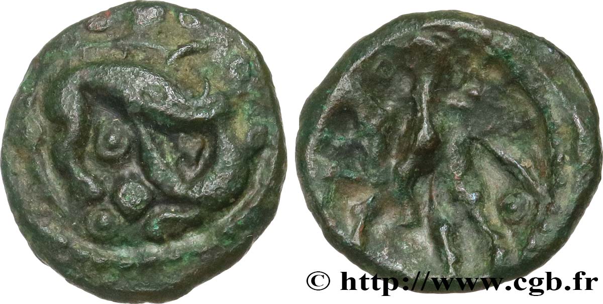 GALLIA BELGICA - AMBIANI (Regione di Amiens) Bronze au sanglier et au cavalier q.SPL/BB