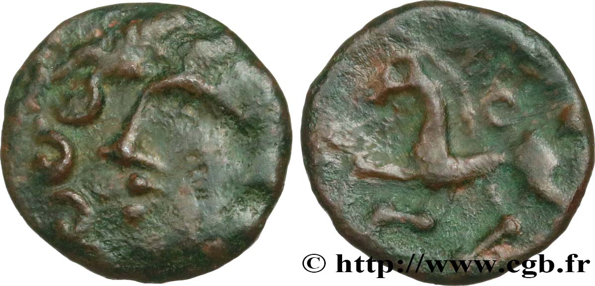 GALLIEN - BELGICA - AMBIANI (Region die Amiens) Bronze au cheval SS