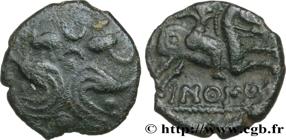 GALLIEN - BELGICA - AMBIANI (Region die Amiens) Bronze IMONO au cavalier SS