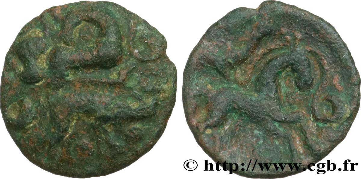 GALLIA BELGICA - AMBIANI (Regione di Amiens) Bronze aux animaux affrontés q.BB