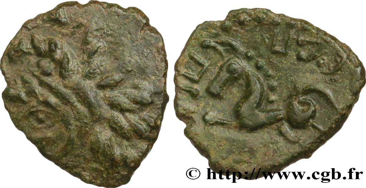 GALLIEN - ARMORICA - BAÏOCASSES (Region die Bayeux) Quinaire de bronze CEPPEOS SS