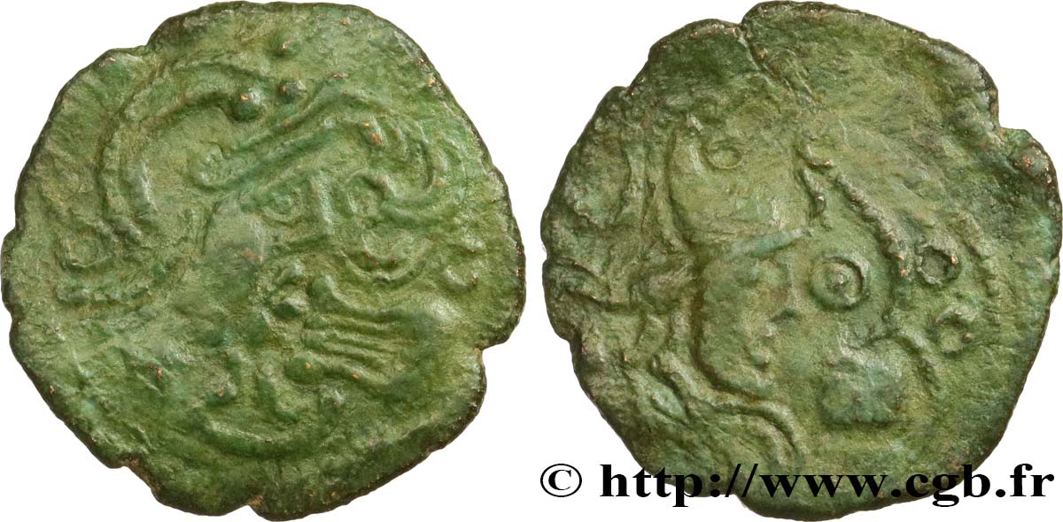 GALLIA - BELGICA - BELLOVACI (Región de Beauvais) Bronze au coq, “type d’Hallencourt” MBC