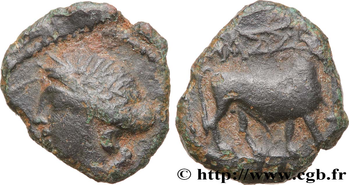 MASSALIA - MARSEILLES Bronze au taureau passant (hémiobole) VF