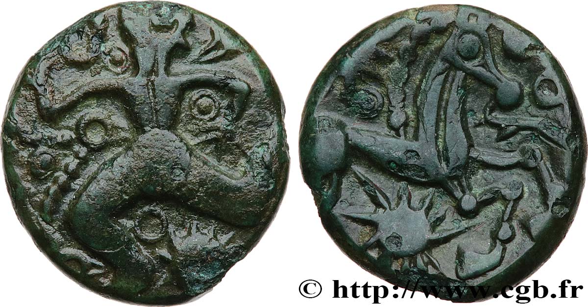 GALLIA - BELGICA - BELLOVACI (Región de Beauvais) Bronze au personnage courant EBC