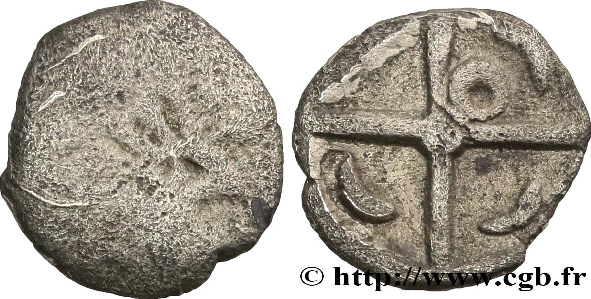 GALLIA - SUDOESTE DE LA GALLIA - NITIOBROGES (Región de Agen) Obole à la tête hirsute, S. 431 BC/MBC