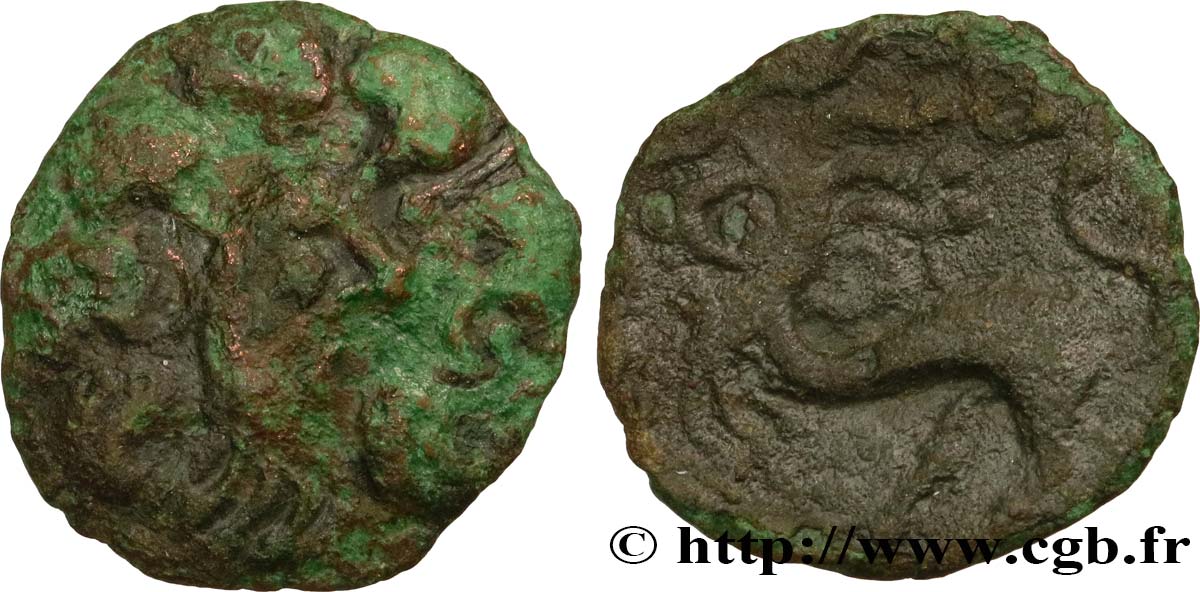 GALLIA BELGICA - BELLOVACI (Area of Beauvais) Bronze au lion VF