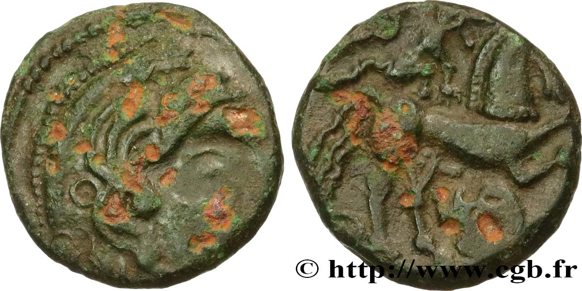 GALLIA BELGICA - AMBIANI (Regione di Amiens) Bronze au cheval et à l’aurige écureuil q.BB
