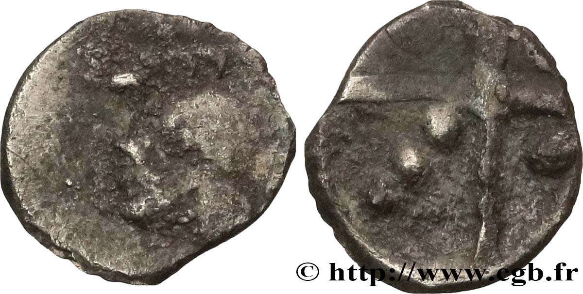 GALLIA - SUDOESTE DE LA GALLIA - NITIOBROGES (Región de Agen) Obole au panache, S. 418 BC+