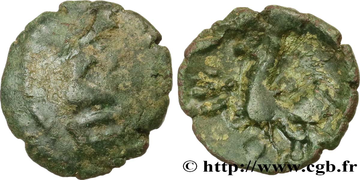 GALLIA BELGICA - BELLOVACI (Area of Beauvais) Bronze au personnage agenouillé et au cheval VF/VF