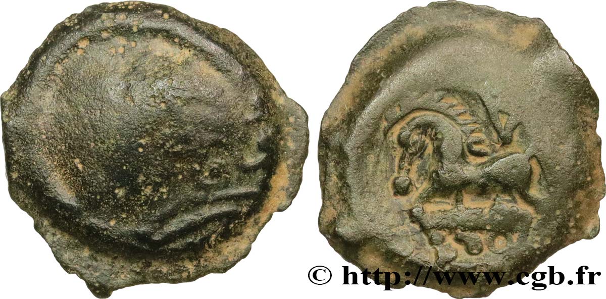 GALLIA - BITURIGES CUBI (Regione di Bourges) Bronze au cheval et aux trois annelets q.BB