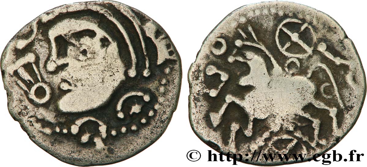 PARISII, Unspecified (Area of Paris) Drachme au cheval androcéphale, LT. 7858 VF