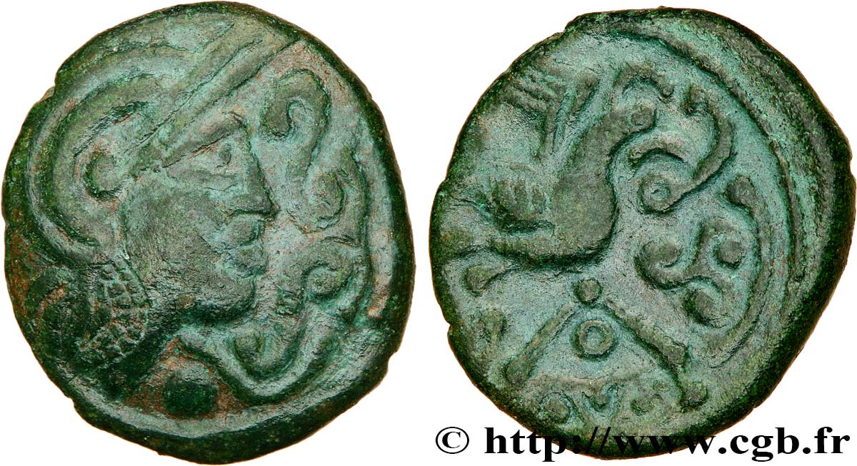 GALLIEN - BELGICA - BELLOVACI (Region die Beauvais) Bronze au coq, “type de Lewarde” DT.518 fVZ