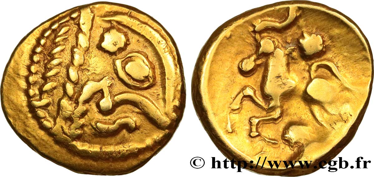 GALLIA - BELGICA - BELLOVACI (Regione di Beauvais) Statère d or à l astre, cheval à gauche q.SPL