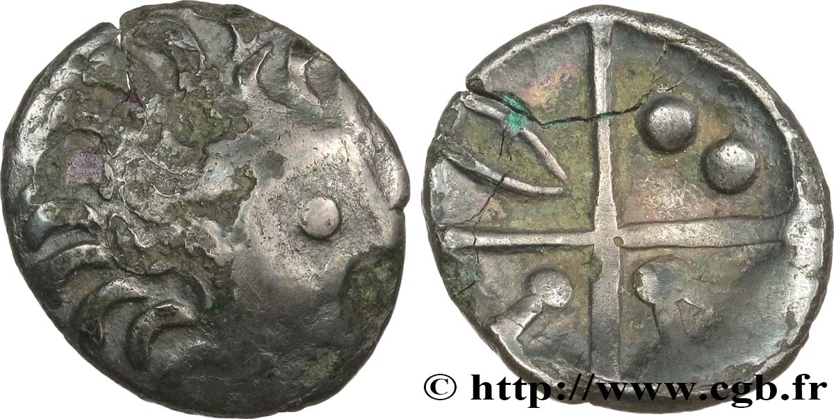 VINDELICI (Germania) Drachme à la croix, “type de Dührener”, S. 471 q.BB