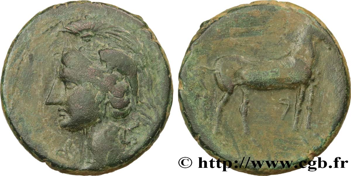 HISPANO-KARTHAGISCHEN Unité de bronze à la tête d’Athéna SS