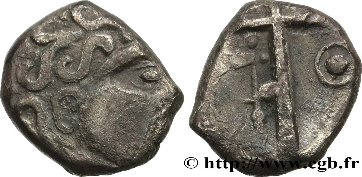 GALLIA - SOUTH WESTERN GAUL - PETROCORES / NITIOBROGES, Unspecified Drachme “au style flamboyant”, S. 198 VF