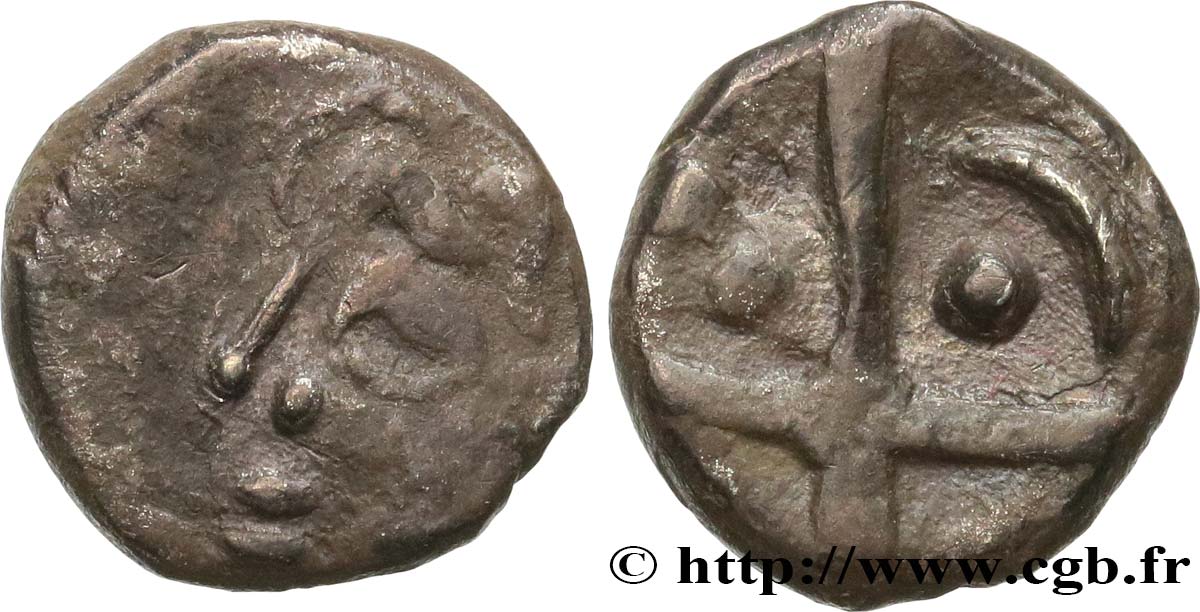 GALLIA - SUDOESTE DE LA GALLIA - NITIOBROGES (Región de Agen) Drachme aux mèches ondulées, S. 117 BC