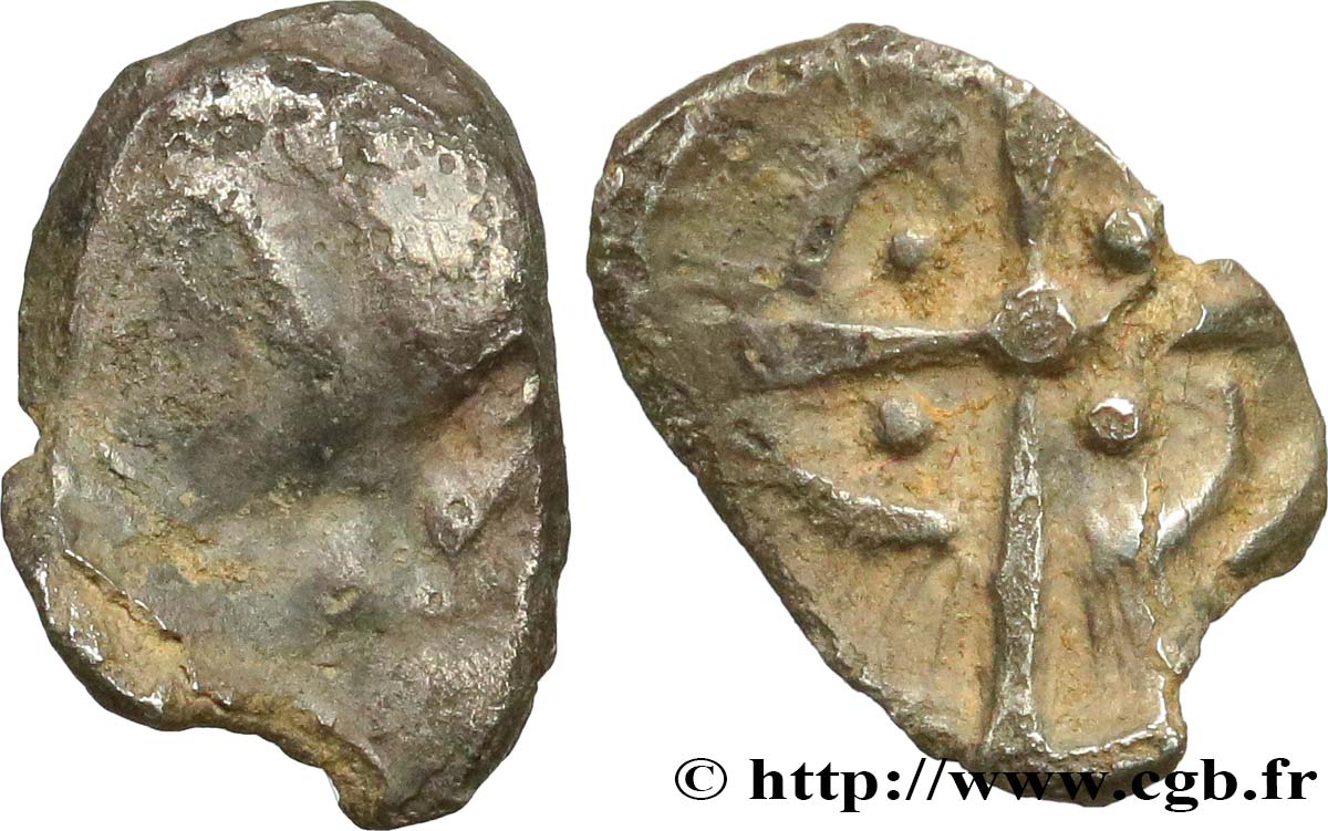 GALLIA - SUDOESTE DE LA GALLIA - CADURCI (Región de Cahors) Obole à la croix, S. 424 BC/MBC