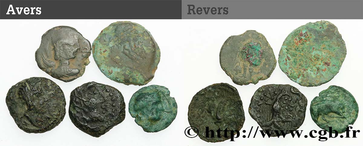 Gallia Lot de 5 bronzes variés lot