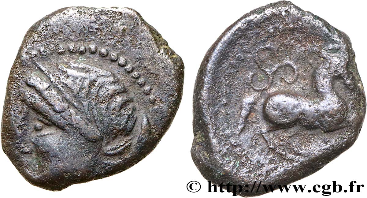 GALLIA - SANTONES / CENTROOESTE - Inciertas Petit billon au cheval et aux triskèles BN. 3844 BC+